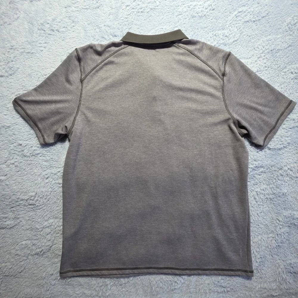 The North Face FlashDry Gray Black‎ Striped Short Sleeve Polo Shirt XXL